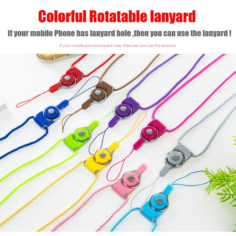 Phone Lanyard Rotatable and Detachable Universal Colorful Strap Neck Chain Key Lanyard