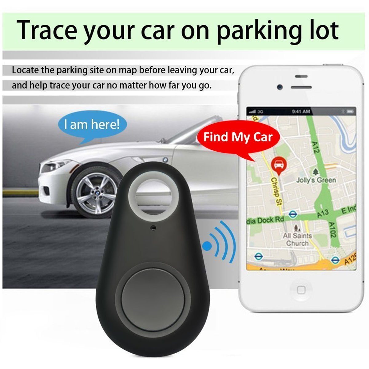 QQR5001 Bluetooth Anti Lost Tracker and Key Finder GPS Locator Alarm
