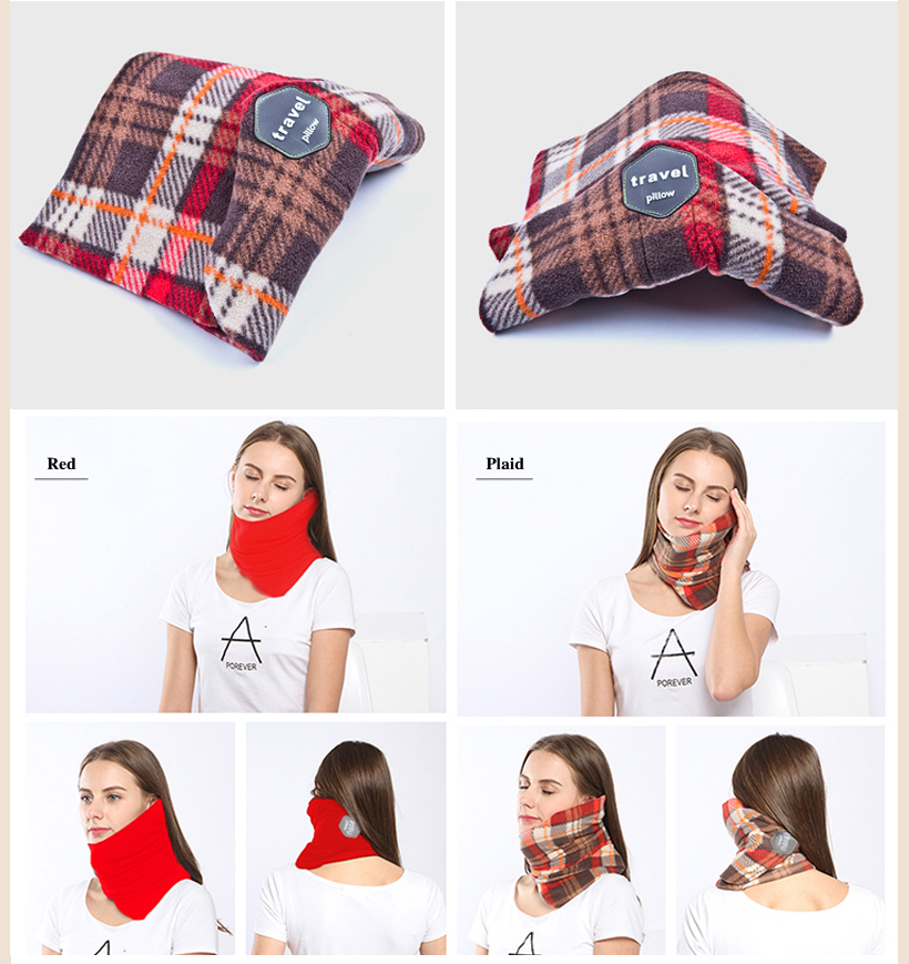 new polar fleece soft Neck Chin Support scarf Travel Pillow for airplane car train rest