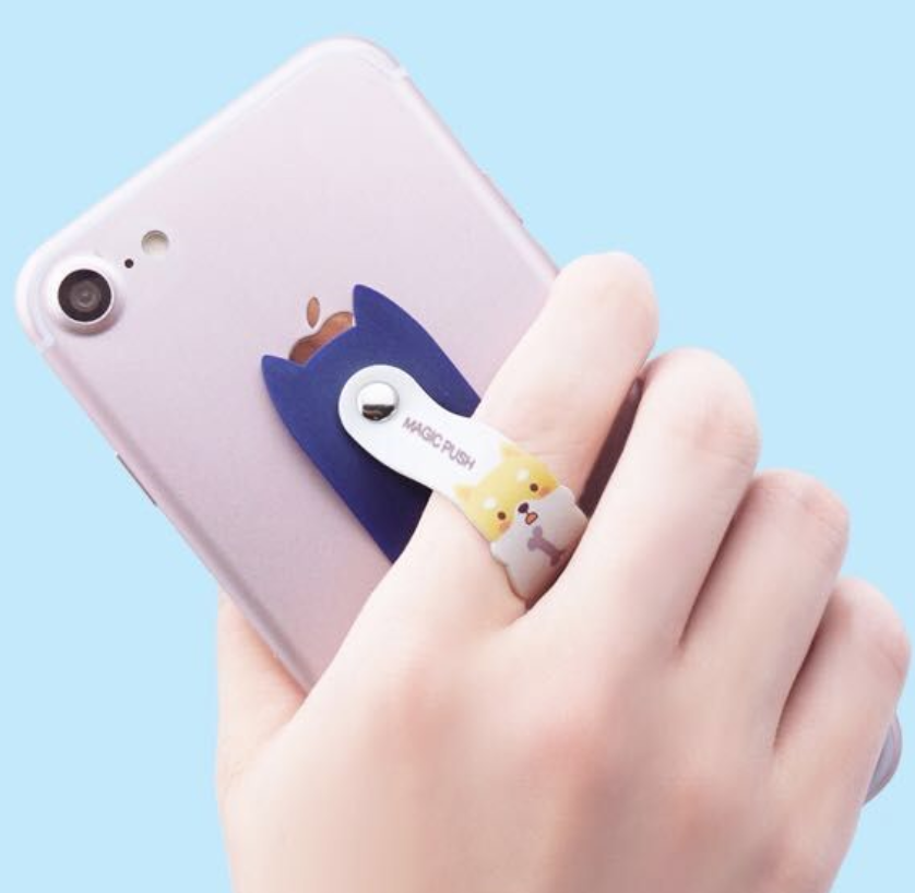 QQR5203 Silicone Cell Phone Cartoon Design Finger Ring Grip Stand