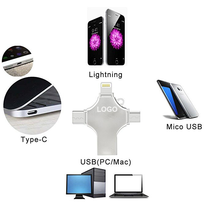4 in 1 OTG Cellphone USB Flash Drive for All Devices