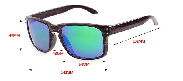 Plastic Imitation Wood Design Sunglasses