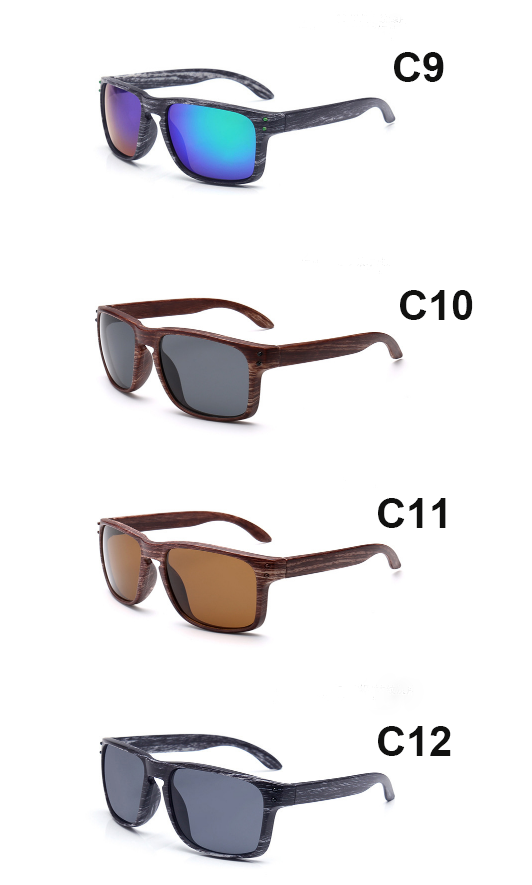 Plastic Imitation Wood Design Sunglasses