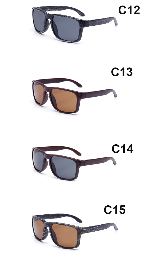 Plastic Imitation Wood Design Sunglasses