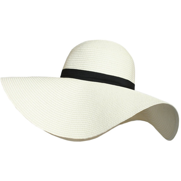 Wide Rim Summer Beach Floppy Straw Band Hat