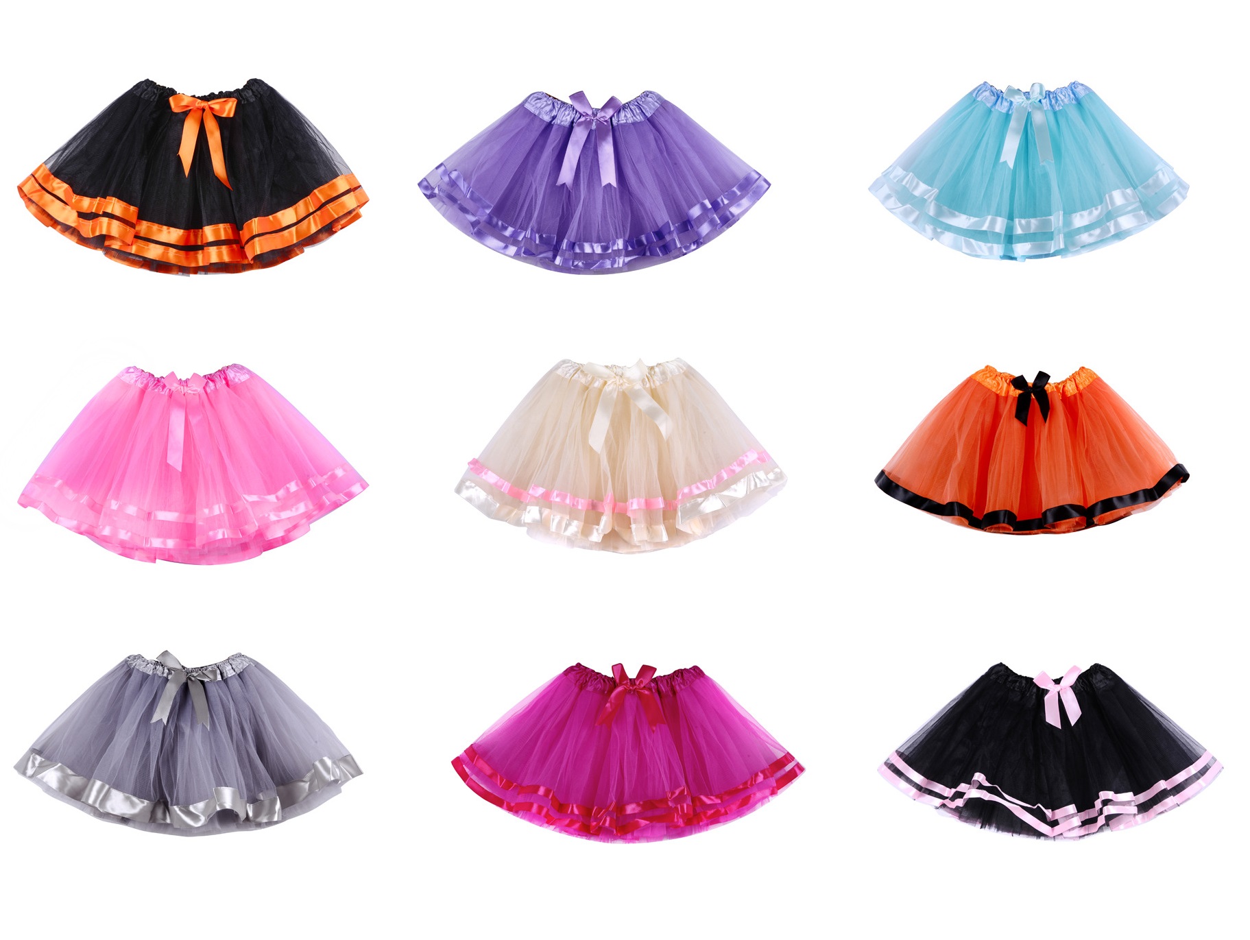 Dance Tutu Skirt for Halloween Cosplay Satin Ribbon Lined