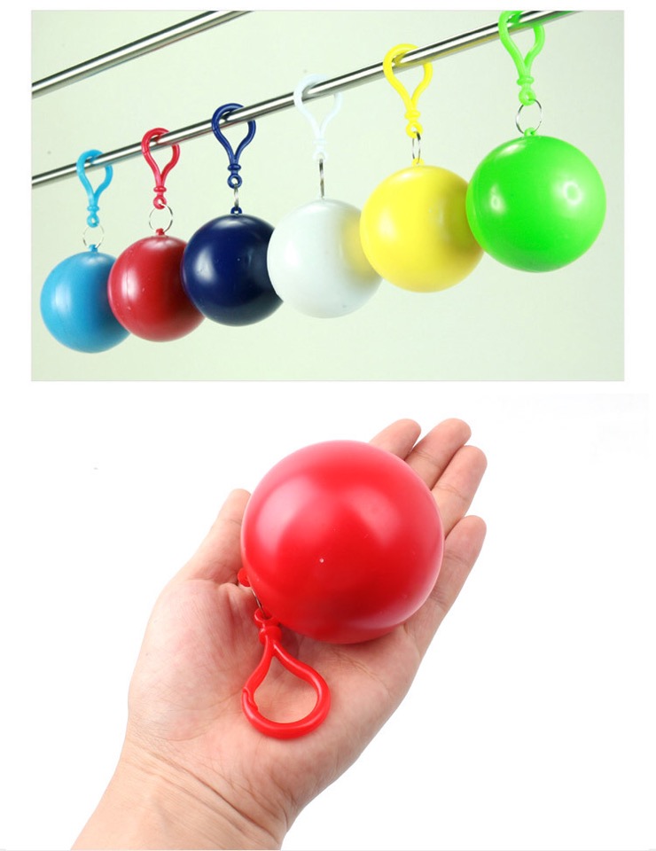 Disposable Rainwear In Ball With Keychain