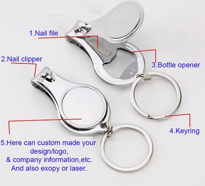 3 in 1 Key chain Nail Clipper With Bottle Opener