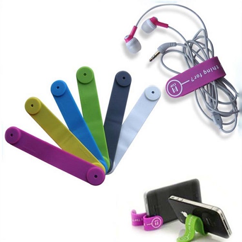 Silicone Magnetic Clip&Band Phone Holder M-clip Cable Winder