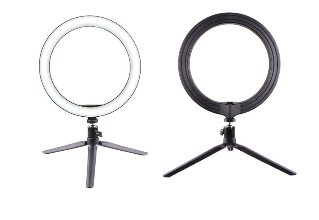 10" Selfie Light with Tripod Stand Phone Holder Dimmable Desk Makeup Ring Light